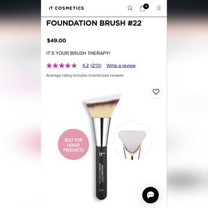 IT Cosmetics Silver Handle Brush with White Bristles